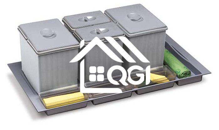 KIT 4 POUBELLES DE CUISINE EN TIROIRE GRIS GOLLINUCCI