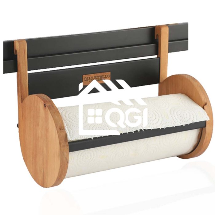 PORTE ESSUIE TOUT ACCROCHABLE GRIS/NOIR QUARTELLO